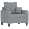 Fauteuil avec repose-pied Gris clair 60 cm Tissu 625502625502