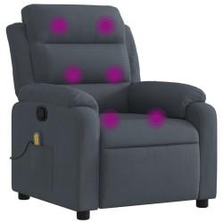 Fauteuil inclinable de massage gris foncé velours 625506625506