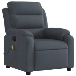 Fauteuil inclinable de massage gris foncé velours 625506625506
