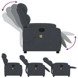 Fauteuil inclinable de massage gris foncé velours 625506625506