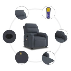 Fauteuil inclinable de massage gris foncé velours 625506625506