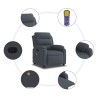 Fauteuil inclinable de massage gris foncé velours 625506625506