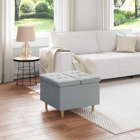 Pouf de rangement avec coussin Gris clair 60 x 60 x 45 cm tissu 625510625510
