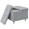 Pouf de rangement avec coussin Gris clair 60 x 60 x 45 cm tissu 625510625510