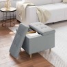 Pouf de rangement avec coussin Gris clair 60 x 60 x 45 cm tissu 625510625510