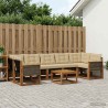 Ensemble de canapés d'extérieur 8 pcs Naturel et Beige 625512625512