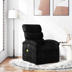 Fauteuil inclinable de massage noir tissu 625515625515