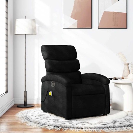 Fauteuil inclinable de massage noir tissu 625515625515