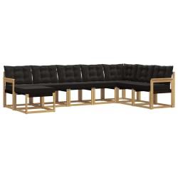 Ensemble de canapés d'extérieur 8 pcs Blanc et noir 625516625516