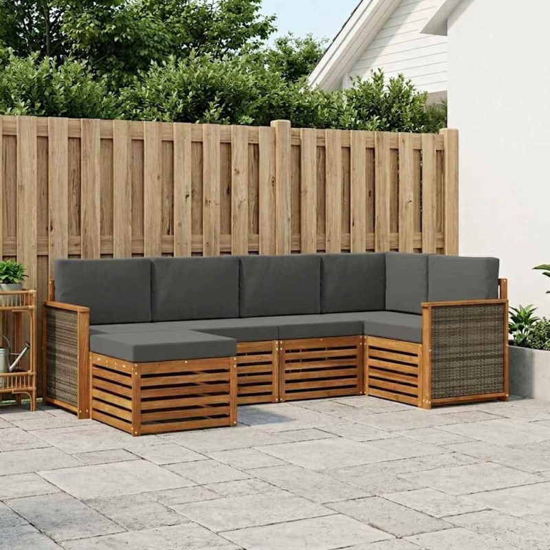 Ensemble de canapé d'angle 5 pcs Naturel et Anthracite 625525625525
