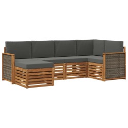 Ensemble de canapé d'angle 5 pcs Naturel et Anthracite 625525625525