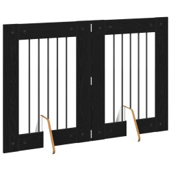 Porte de chien pliable avec supports 2 pcs Chêne noir 120,5 cm 625528625528
