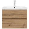 Meuble lavabo avec bassin et robinet intégrés chêne artisanal 625530625530