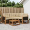Ensemble de canapés d'extérieur 5 pcs Naturel et Beige 625537625537