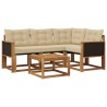 Ensemble de canapés d'extérieur 5 pcs Naturel et Beige 625537625537