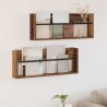 Étagère à magazines 2 pcs Bois ancien 80 x 12 x 30 cm 625549625549