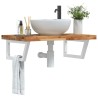Étagère de vasque murale acier et bois massif d'acacia 625550625550
