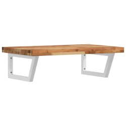 Étagère de vasque murale acier et bois massif d'acacia 625550625550