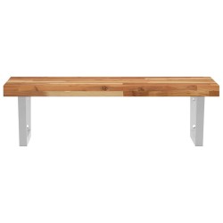 Étagère de vasque murale acier et bois massif d'acacia 625550625550