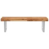 Étagère de vasque murale acier et bois massif d'acacia 625550625550