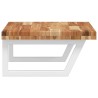 Étagère de vasque murale acier et bois massif d'acacia 625550625550