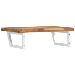 Étagère de vasque murale acier et bois massif d'acacia 625550625550