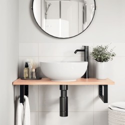 Étagère de vasque murale acier et bois de chêne massif 625552625552