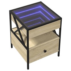 Table basse avec LED Infinity chêne sonoma 40x40x51 cm 625559625559