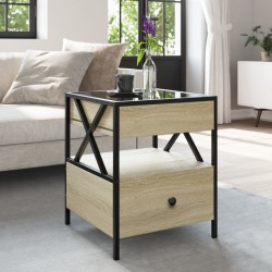 Table basse avec LED Infinity chêne sonoma 40x40x51 cm 625559625559