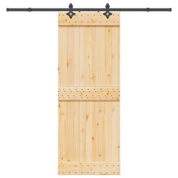 Porte coulissante NARVIK Naturel et noir 80 x 210 cm (213,5 cm) 625560625560
