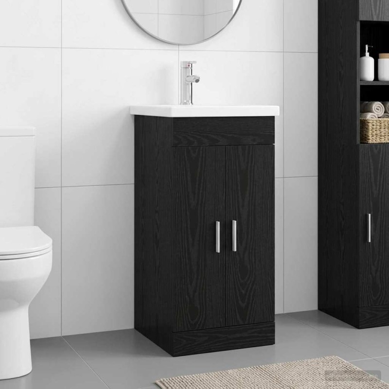 Meuble de salle de bain avec évier Chêne noir 42 x 40 x 84,5 cm 625561625561