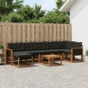 Ensemble de canapés d'extérieur 8 pcs Naturel et noir 625570625570