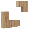 Meuble TV 4 pcs Chêne artisanal Bois d'ingénierie 625572625572