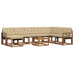 Ensemble de canapés d'extérieur 9 pcs Naturel et Beige 625573625573