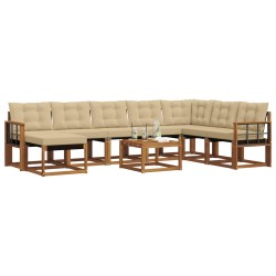 Ensemble de canapés d'extérieur 9 pcs Naturel et Beige 625573625573