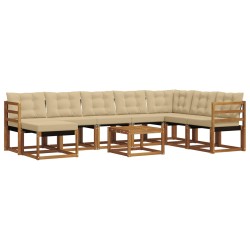 Ensemble de canapés d'extérieur 9 pcs Naturel et Beige 625574625574