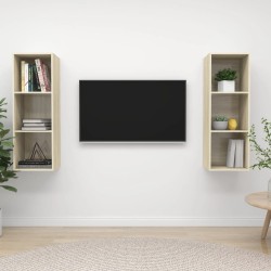 Meubles TV muraux 2 pcs Chêne sonoma Bois d'ingénierie 625576625576