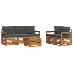 Ensembles de canapés avec coussin 6 pcs Naturel et Anthracite 625577625577