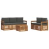 Ensembles de canapés avec coussin 6 pcs Naturel et Anthracite 625577625577