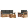 Ensembles de canapés avec coussin 6 pcs Naturel et Anthracite 625577625577