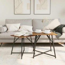 Ensemble de tables d'appoint 2 pcs Bois ancien et noir 625578625578