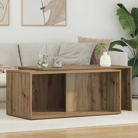 Ensemble de tables basses 2 pcs Chêne artisanal 90 x 48 x 40 cm 625579625579