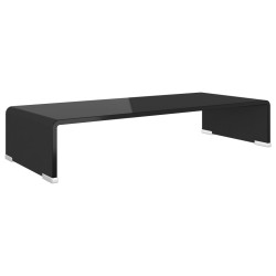 Meuble TV/support pour moniteur 60x25x11 cm verre noir 625580625580