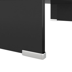 Meuble TV/support pour moniteur 60x25x11 cm verre noir 625580625580