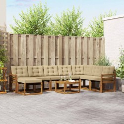 Ensemble de canapés d'extérieur 9 pcs Naturel et Beige 625582625582