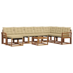 Ensemble de canapés d'extérieur 9 pcs Naturel et Beige 625582625582