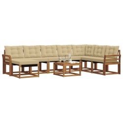 Ensemble de canapés d'extérieur 9 pcs Naturel et Beige 625582625582