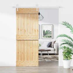 Porte coulissante Naturel et Blanc 80 x 210 cm 625584625584