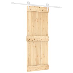 Porte coulissante Naturel et Blanc 80 x 210 cm 625584625584
