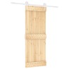 Porte coulissante Naturel et Blanc 80 x 210 cm 625584625584